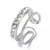 Non-Tarnish 304 Stainless Steel Open Cuff Ring Finding RJEW-C046-08P-1