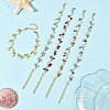 Natural Mixed Stone Faceted Round Beaded Chain Bracelets for Women BJEW-JB14248-1