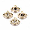Brass Micro Pave Cubic Zirconia Charms KK-Q277-071-NF-1