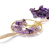 Wire Wrapped Chips Natural Amethyst Big Pendant Decorations HJEW-H057-03E-4