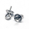 304 Stainless Steel Cup Pearl Peg Bails Pin Pendants X-STAS-E030-4-2