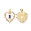 Brass Micro Pave Cubic Zirconia Pendants ZIRC-F134-22G-01-1