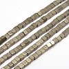 Cube Natural Pyrite Beads Strands G-I126-17-4x4mm-1