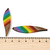 Pride Rainbow Theme Resin & Walnut Wood Pendants WOOD-K012-12D-3