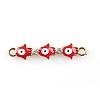 Alloy Evil Eye Enamel Connector Charms X1-FIND-TAC0016-24D-1