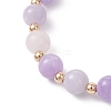 Natural Aquamarine & Rose Quartz & Amethyst Beaded Stretch Bracelets for Women BJEW-JB12945-3