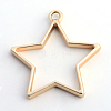 Rack Plating Alloy Star Open Back Bezel Pendants X-PALLOY-S047-40C-FF-2