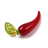 Brass Enamel & Handmade Lampwork Pendants LAMP-H068-03G-01-2