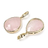 Natural Rose Quartz Faceted Teardrop Pendants G-B126-04G-05-2