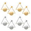 4Pairs 2 Colors Iron Stud Earrings EJEW-HY0001-13-1
