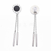 304 Stainless Steel Chain Tassel Earrings EJEW-I248-40-3