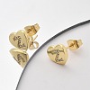 Rack Plating Brass Micro Pave Clear Cubic Zirconia Stud Earrings EJEW-K299-01G-Z-2