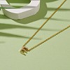 Golden Plated Brass Initial Pendant Necklaces NJEW-JN03299-04-4