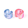 UV Plating Transparent Acrylic European Beads OACR-M027-02C-3