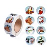 8 Patterns Christmas Round Dot Self Adhesive Paper Stickers Roll DIY-A042-01D-1