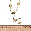 304 Stainless Steel Crystal Rhinestone Flower Starfish Link Chain Y Necklaces for Women NJEW-G181-08G-3