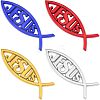 SUPERFINDINGS 4Pcs 4 Colors ABS Plastic Car Stickers AJEW-FH0003-02-1