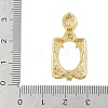 Rectangle Brass Micro Pave Cubic Zirconia Pendant Cabochon Settings KK-U026-02G-3