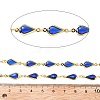 Brass Glass Teardrop Link Chains CHC-R001-04G-04-2