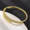 Brass Micro Pave Clear Cubic Zirconia Hinged Bangles for Women BJEW-S168-04G-3