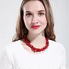 Vintage Red Coral Chips Beaded Necklaces NJEW-BB16519-E-7