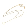 Ion Plating(IP) 304 Stainless Steel Ring Tassel Pendant Cable Chain Necklaces for Women NJEW-P320-04G-4