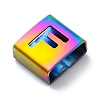 Ion Plating(IP) 304 Stainless Steel Square Slide Charms STAS-L132-08F-M-2