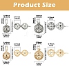 8Pcs 4 Styles Brass Hollow Round Cage Pendants KK-YW0004-37-3