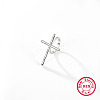 Anti-Tarnish Cross Rhodium Plated 925 Sterling Silver Finger Rings for Women PT9843-5-1