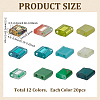 240Pcs 12 Colors 2-Hole Baking Paint Glass Seed Beads SEED-ME0001-10B-2