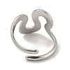 Non-Tarnish 304 Stainless Steel Open Cuff Ring RJEW-C067-27P-3