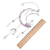Moon Natural Amethyst & 304 Stainless Steel & Brass Suncatchers HJEW-TA00488-01-3