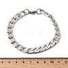 201 Stainless Steel Cuban Link Chains Bracelets for Women Men STAS-T077-19A-03P-5