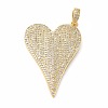 Rack Plating Brass Micro Pave Cubic Zirconia Pendants KK-E281-01G-06-1