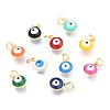 Brass Enamel Charms KK-B024-02G-1