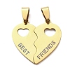 201 Stainless Steel Split Pendants STAS-F368-08G-1