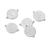 Anti-Tarnish 304 Stainless Steel Flat Round Connector Charms PW-WGBC551-06-1
