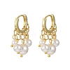 Round Shell Pearl Beaded Chandelier Earrings EJEW-JE06354-2