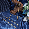 4Pcs 4 Styles Natural Sodalite & Natural Dragon Blood Jasper & Natural Indian Agate & Natural Larvikite & Brass Hair Sticks OHAR-ME00004-4