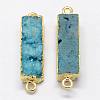 Electroplated Natural & Dyed Druzy Agate Links connectors G-N0168-015C-2