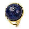 Round Natural Lapis Lazuli Finger Rings RJEW-Q822-54G-02-1