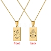 12 Constellation Stainless Steel Tarot Card Engraved Pendant Cable Chain Necklaces PW-WG94DCE-01-1