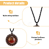 4Pcs 4 Styles Natural & Synthetic Mixed Stone & Wood Flower Pendant Necklaces Set with Adjustable Nylon Cords NJEW-FI0001-42-10