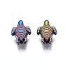 Rack Plating Rainbow Color Alloy Beads PALLOY-S180-343-2