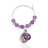 Natural Amethyst Wine Glass Charms AJEW-JO00154-05-1