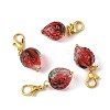 4Pcs Handmade Lampwork Strawberry Pendant Decorations HJEW-FS00041-02-2