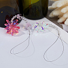 2Pcs 2 Styles Flower & Snowflake Glass Pendant Decorations HJEW-FH0001-83-4
