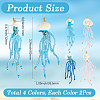 8Pcs 4 Colors Synthetic Turquoise & Blue Spinel & Natural Howlite & Rose Quartz & Magnesite Starfish & Glass Seed Beaded Jellyfish Big Pendants FIND-SC0021-21-2