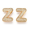 Brass Micro Pave Cubic Zirconia Pendants KK-N254-06G-Z-1