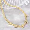 Brass Micro Pave Clear Cubic Zirconia Hot Pepper and Round Beaded Necklaces KK-CBA4547-15G-3
